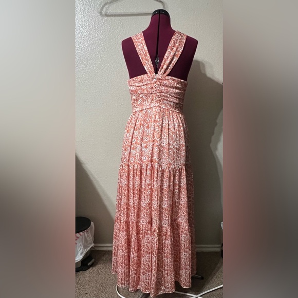 Miss Me orange color Floral Halter Maxi Dress. SZ Medium. - Picture 5 of 6
